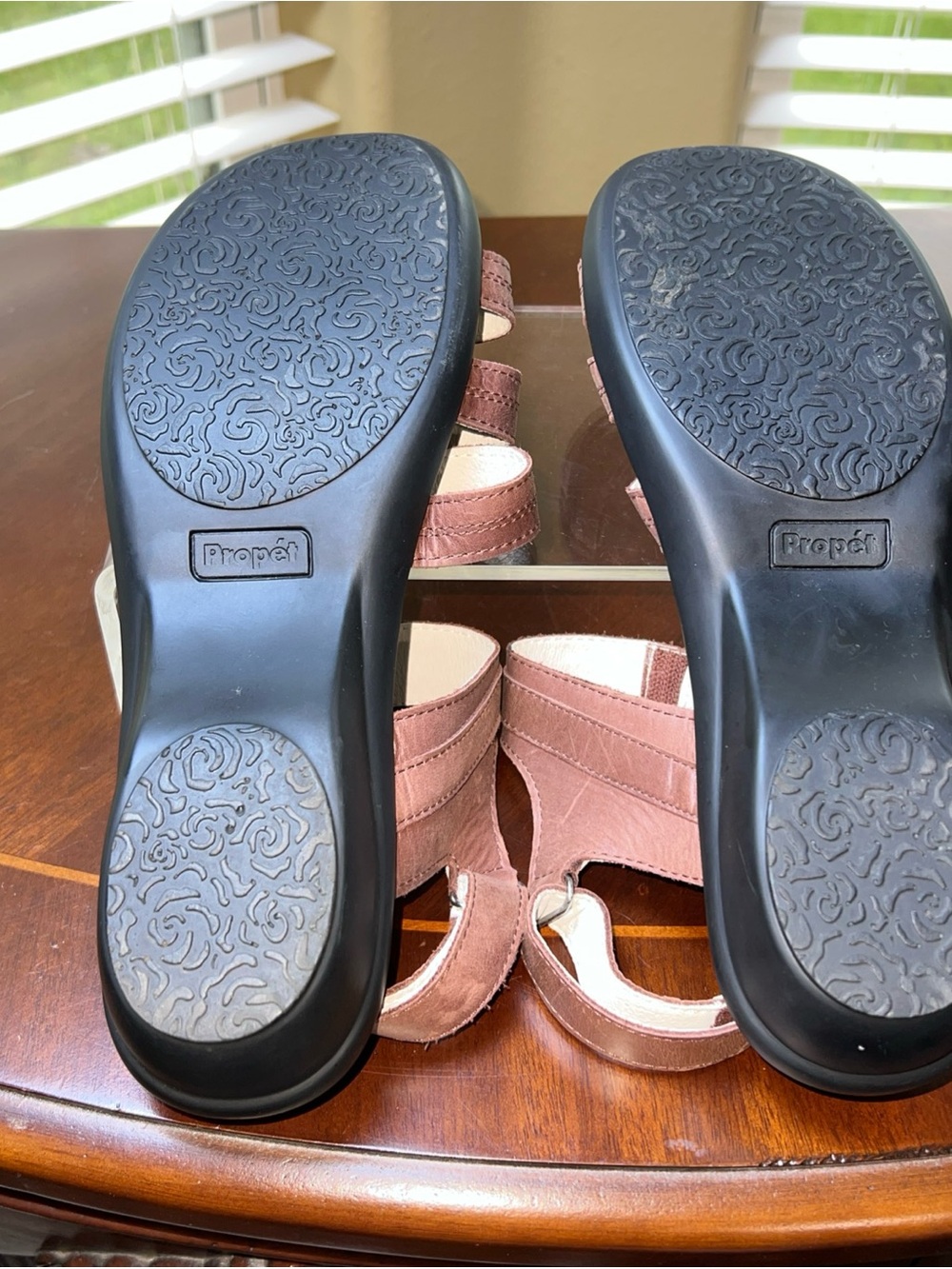 Propet Women Aurora Wedge Sandal Sz 9.5W(D) Brown Hook and Loop Straps Comfort - Picture 5 of 13
